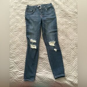 Refuge Blue Distressed Skinny Jeans